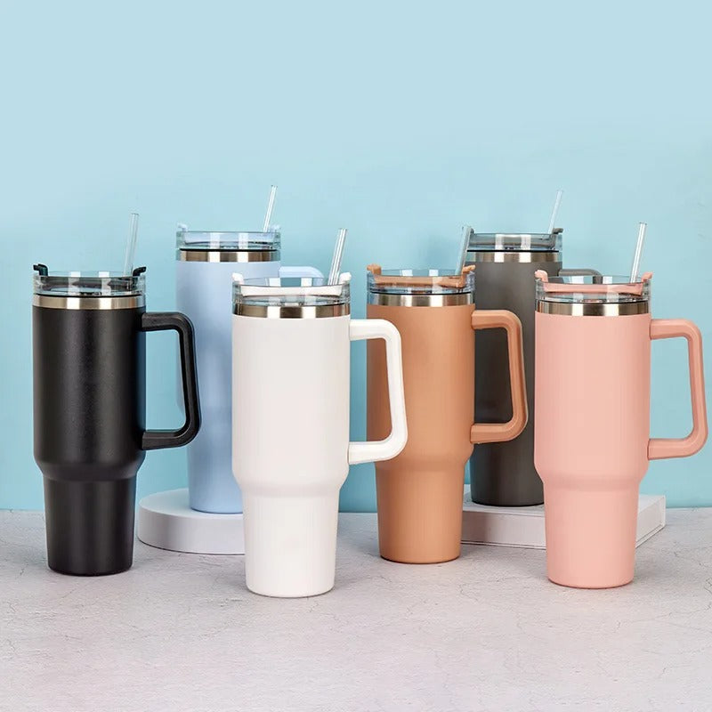 Simple Tumbler Capacity Portable Handle Cup Stainless Steel Insulation Cup Coffee Insulation